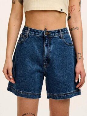 Lucy & Yak | High Waist Denim Shorts Size 18